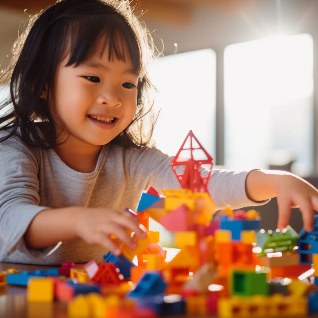 medium shot girl playing with toys indoo小孩聯盟科學創意中心-樂高與程式活動-正版樂高教育組與相關教具